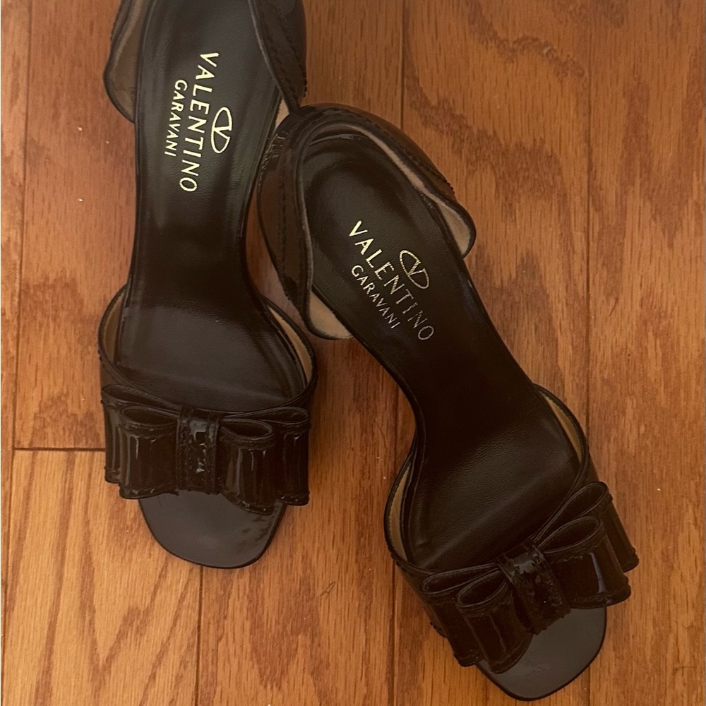 Valentino d'Orsay black Leather Bow Pump - Picture 4 of 6